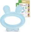 Silicone Baby Teether - Rabbit Ear Frozen Teething Toy for Babies 3-6 Months- Cold Teething Relief - BPA Free Silicone -Blue