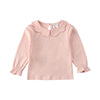 2019 Baby Spring Autumn Clothing Toddler Kid Baby Girl Long Sleeve T-Shirt Ruffle Blouse Warm Tops Pullovers Solid Outfit 1-7T