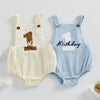 Infant Baby Girl Boy Birthday Overalls Romper Number and Letter Print Summer Adorable Elastic Band Jumpsuits 6-18M