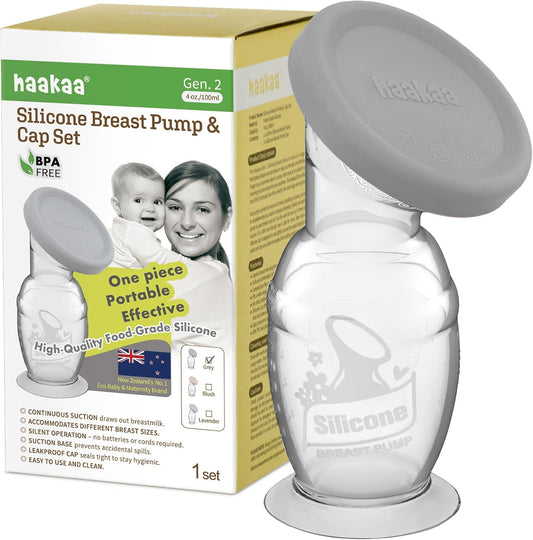 Manual Breast Pump with Base 4Oz/100Ml+Lid