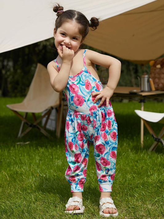 Toddler Girls Jumpsuit Clothes Sleeveless Spaghetti Strap Romper Summer Baby Rompers with Pockets 1-6 Years