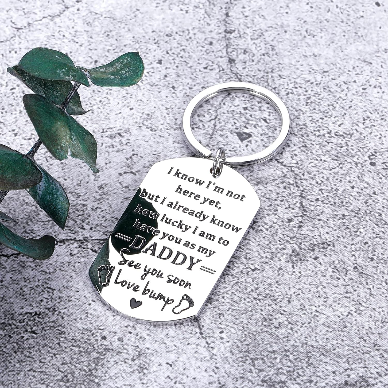 First Fathers Day for New Dad Gifts from Baby Boy Girl First Time Dad Daddy to Be Soon to Be Dad Keychain New Parents Pregnancy Announce Expecting Dad Gifts from Mom Wife Birthday Christmas