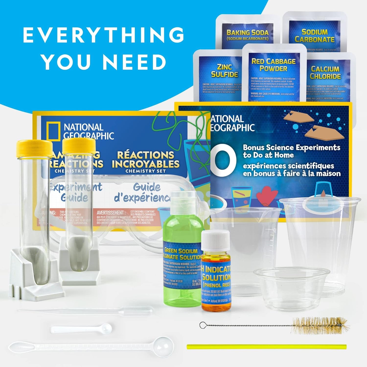 Chemistry Set for Kids - Chemistry Kit with 20 Science Experiments, Make Glowing Worms, Fizzy Solutions and More, Great Chemistry Gift for Girls and Boys