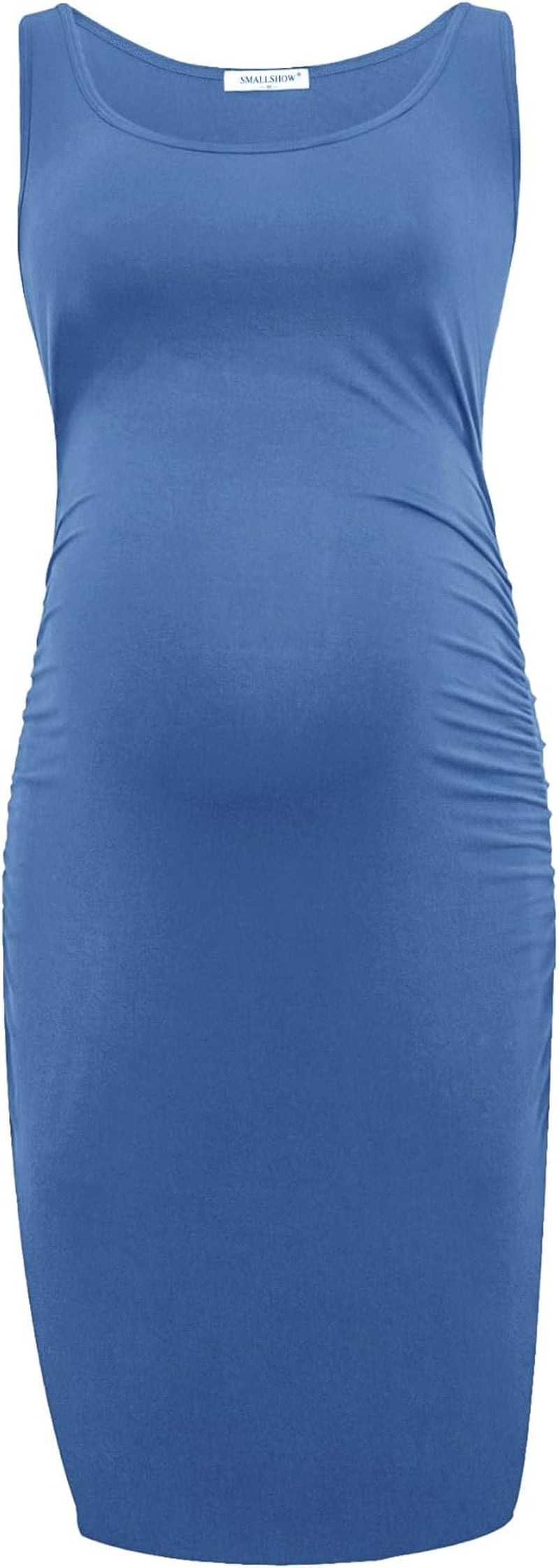 Women'S Maternity Dress Summer Ruched Pregnancy Tank Dress