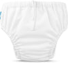 Reusable Swim Diaper, Washable, Adjustable Drawstring for Baby Girls Boys, Soft and Snug Waterproof Fit to Prevent Leaks - White, Size M (16-28 Lbs.)