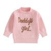 Children Baby Girls Knitted Sweater Autum Winter Casual Kid Clothes Cute Letter Floral Warm Long Sleeve Pullover Infant Knitwear