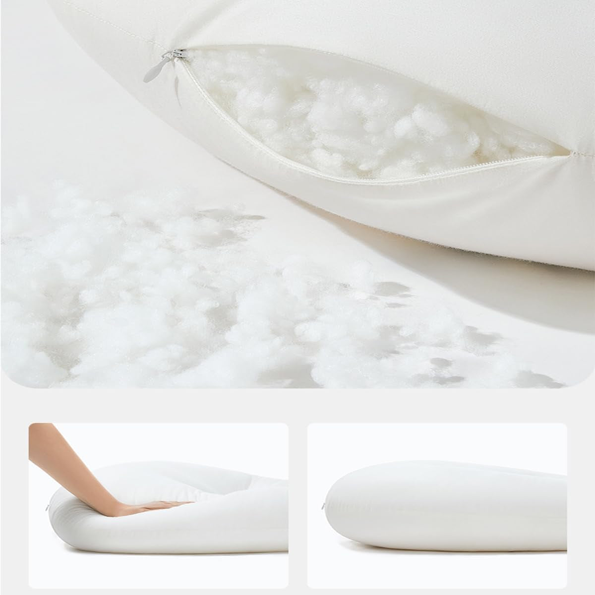 Multifunctional Nest Lounger Pillow with Removable Cotton Cover - Ultra-Soft Support for Home, Office & Travel (White)