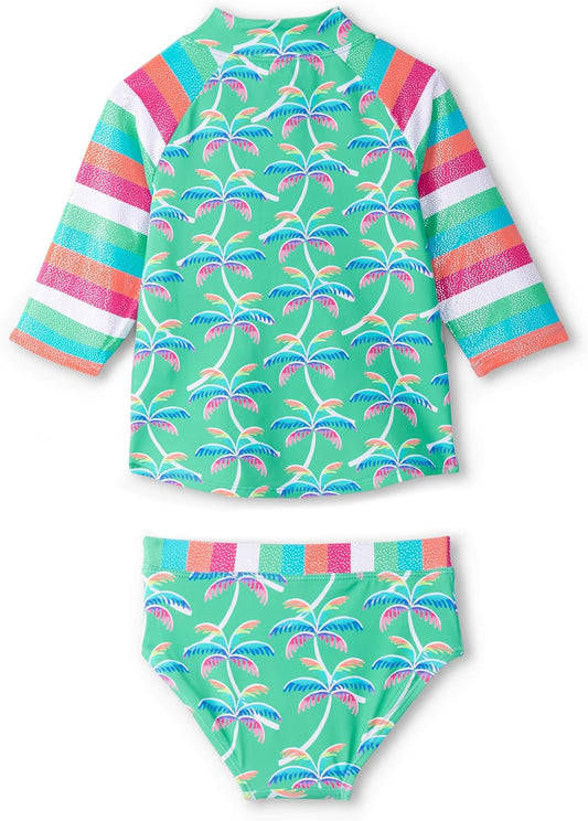 Girls' Rainbow Palm Rashguard Set (Toddler/Little Big Kid)