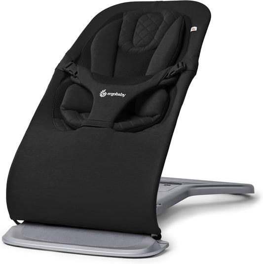 Evolve 3-In-1 Bouncer, Adjustable Multi Position Baby Bouncer Seat, Fits Newborn to Toddler, Onyx Black