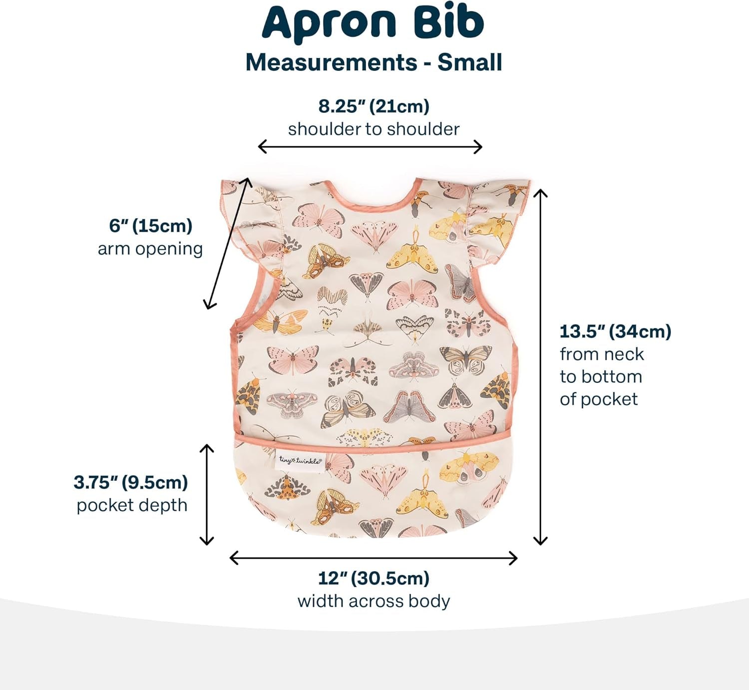 Mess Proof Baby Bib Waterproof Toddler and Baby Apron Bib Machine Washable Flutter
