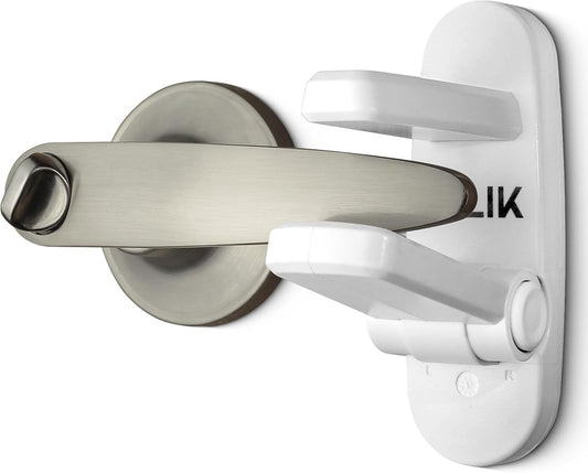 Improved Childproof Door Lever Lock(4 Pack) & Handles Premium Bonding Adhesive - Door Handle Child Proof