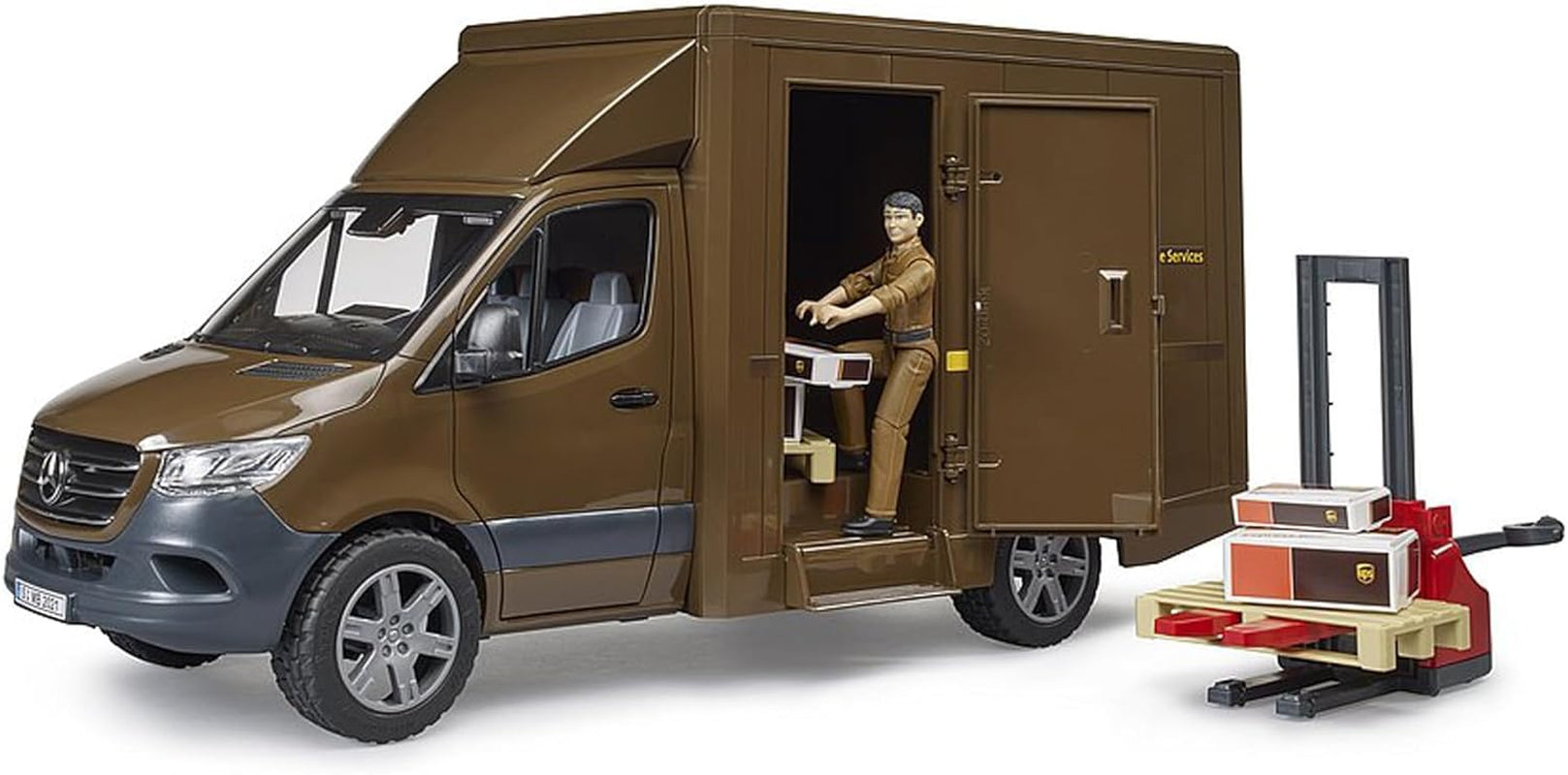 02678 MB Sprinter UPS with Driver & Accessories, Brown/Red
