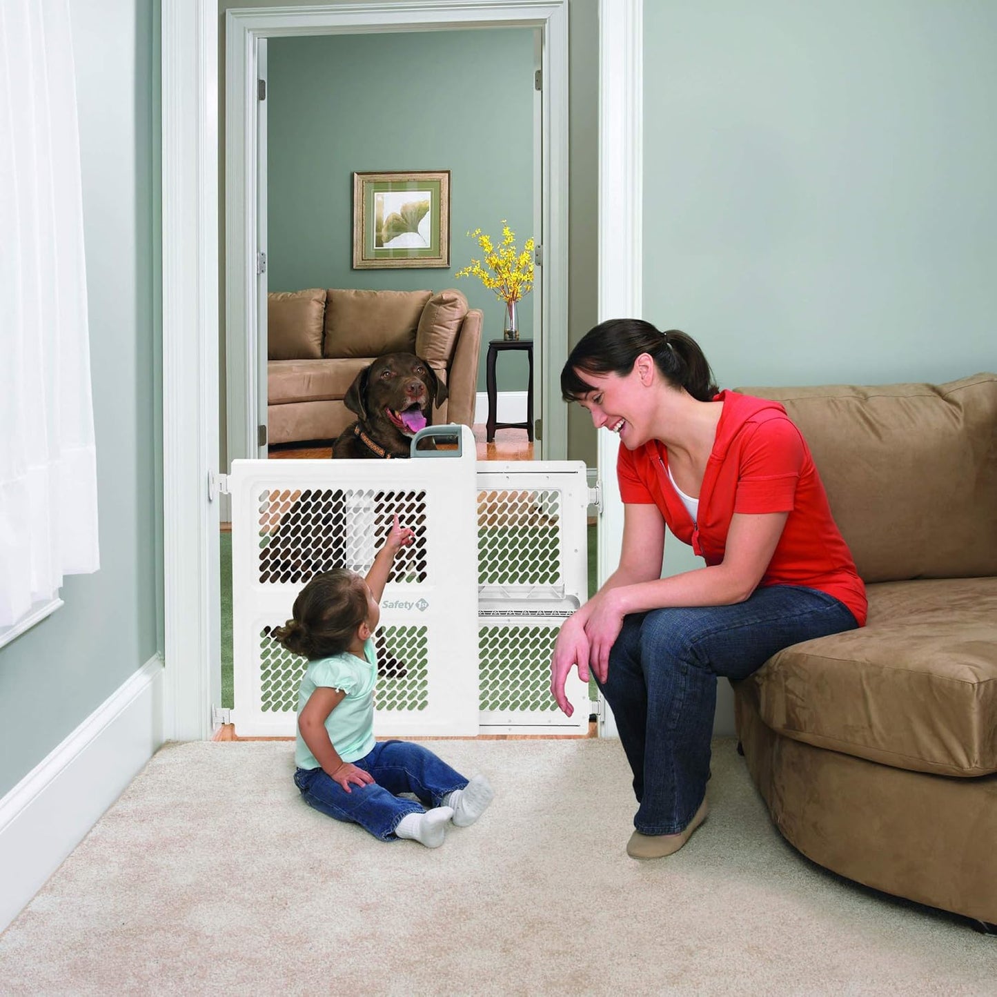 Lift, Lock and Swing Gate - Pressure or Hardware Installed, Fits Spaces between 28" and 42" Wide, 28" Tall, White