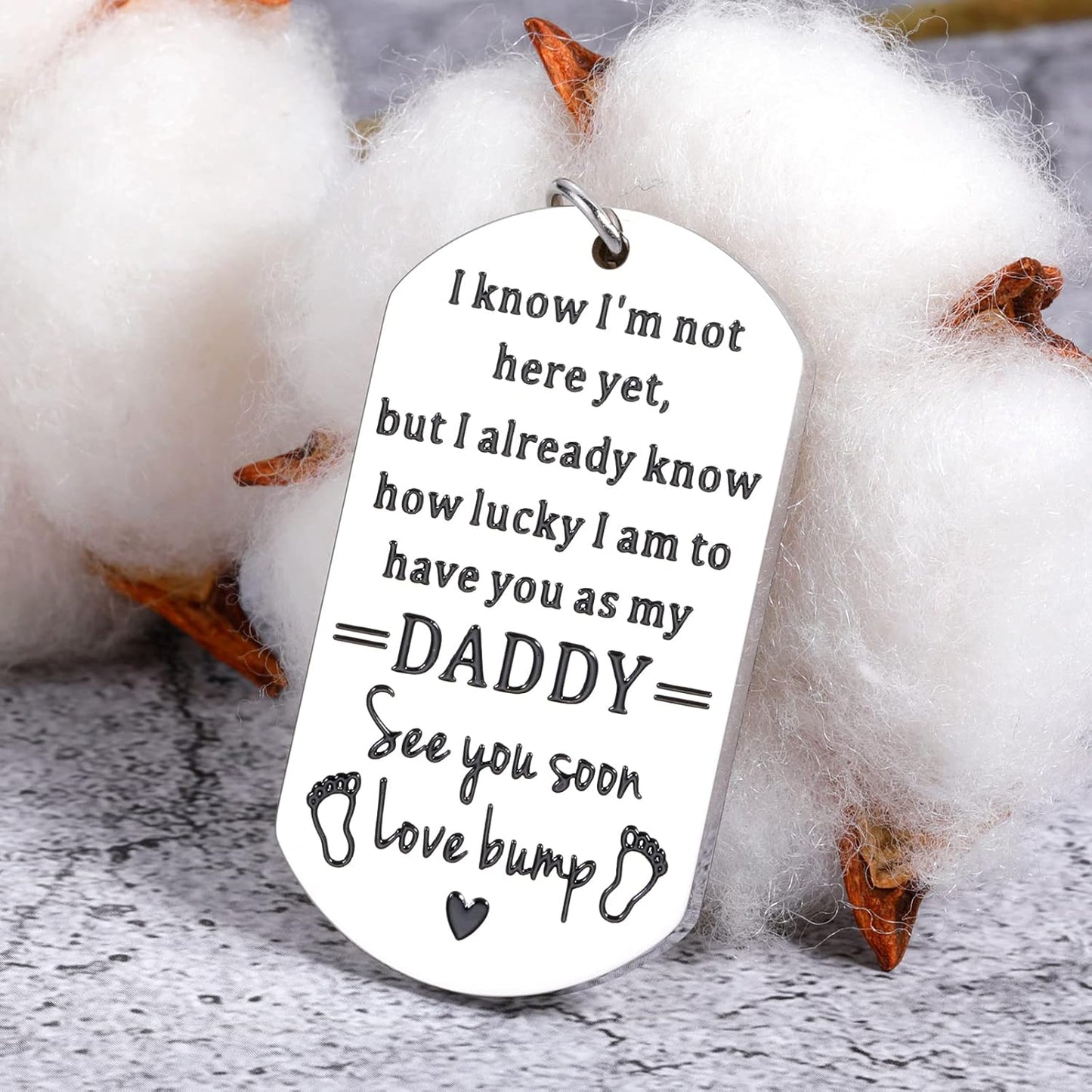 First Fathers Day for New Dad Gifts from Baby Boy Girl First Time Dad Daddy to Be Soon to Be Dad Keychain New Parents Pregnancy Announce Expecting Dad Gifts from Mom Wife Birthday Christmas