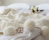 Knit Blanket Chunky Throw Blankets for Couch Sofa Cover Chenille Soft Pompom Decorative Blankets Home Decor Bedspread on Bed