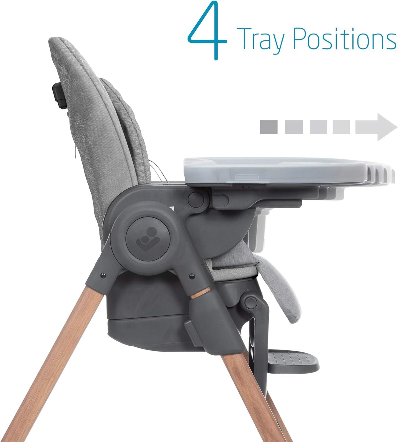 Minla 6-In-1 High Chair, Convertible, from Birth, Detachable Kitchen Booster Seat, Compact Fold, Easy to Clean, Essential Grey