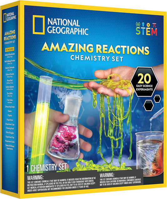 Chemistry Set for Kids - Chemistry Kit with 20 Science Experiments, Make Glowing Worms, Fizzy Solutions and More, Great Chemistry Gift for Girls and Boys