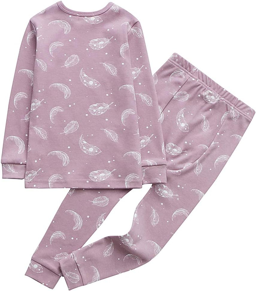100% Organic Cotton Baby Long Sleeve Pajama Sets,Toddler Boy Girl 2-Piece Sleepwear
