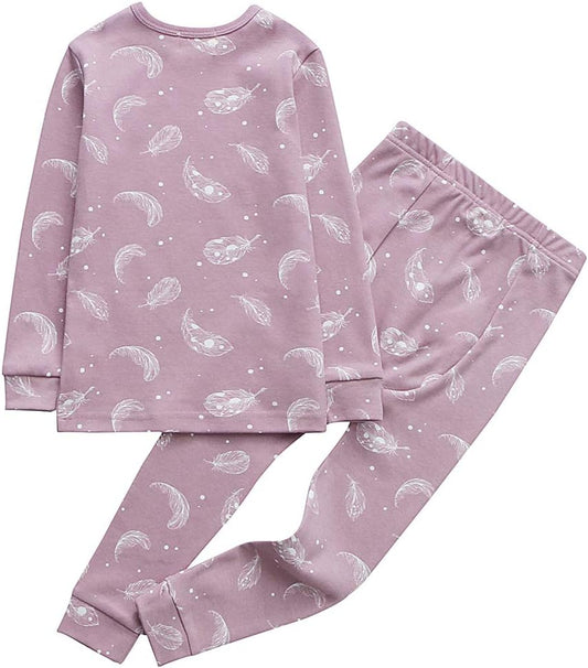 100% Organic Cotton Baby Long Sleeve Pajama Sets,Toddler Boy Girl 2-Piece Sleepwear