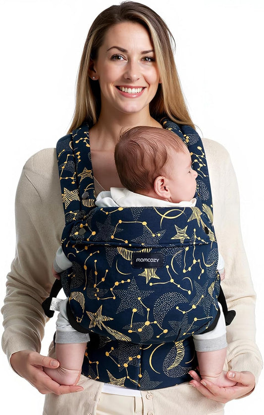 Baby Carrier Newborn to Toddler - Ergonomic, Cozy and Lightweight Infant Carrier for 7-44Lbs, Effortless to Put On, Ideal for Hands-Free Parenting, Enhanced Lumbar Support, Starry Sky