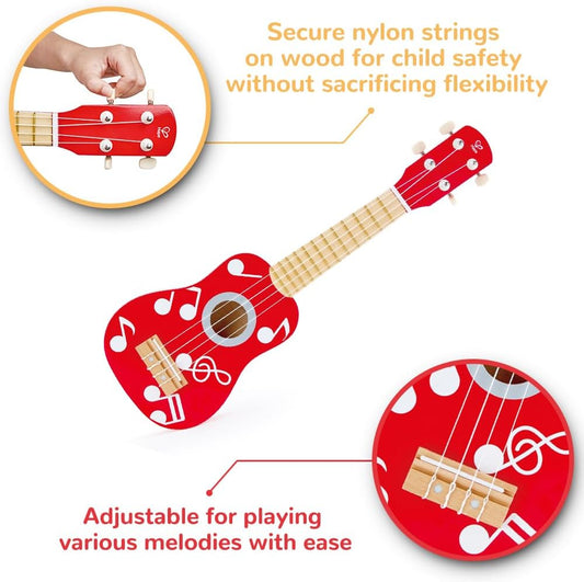 Kid'S Wooden Toy Ukulele in Multicolor