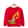 Kids Clothes 2024 Winter Autumn Baby Boys Children'S Clothing Sweater Casual Cartoon Excavator 2-7 Year