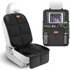 Car Seat Protector + Backseat Car Organizer Kick Mat, Large & Waterproof 600D Fabric Child Auto Carseat Protectors Saver for Baby Sit with Storage Pockets for Leather and Fabric Car Seat