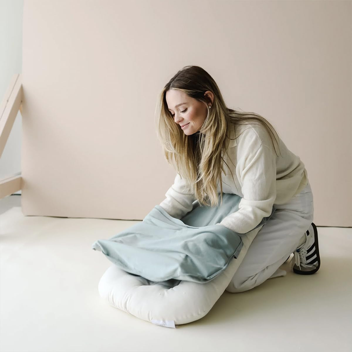 Multifunctional Nest Lounger Pillow with Removable Cotton Cover - Ultra-Soft Support for Home, Office & Travel (White)
