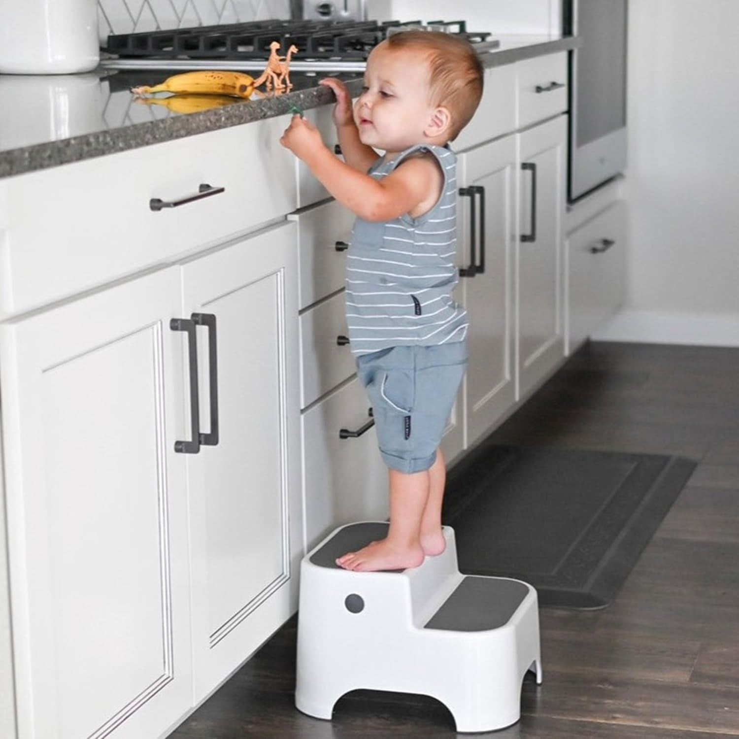 2-Step Stool for Kids, Potty Training Stool for Bathroom Sink, Kitchen and Bedroom - Storm