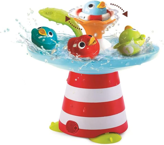 Bath Toy-Magical Duck Race with Auto Fountain, Water Pump, and 4 Racing Ducks