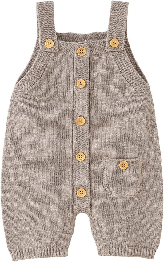 Newborn Baby Girl Boy Sweater Romper Knit Summer Sleeveless Knitted Bodysuit Button Sports Clothes