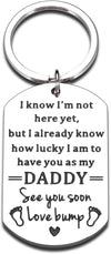 First Fathers Day for New Dad Gifts from Baby Boy Girl First Time Dad Daddy to Be Soon to Be Dad Keychain New Parents Pregnancy Announce Expecting Dad Gifts from Mom Wife Birthday Christmas