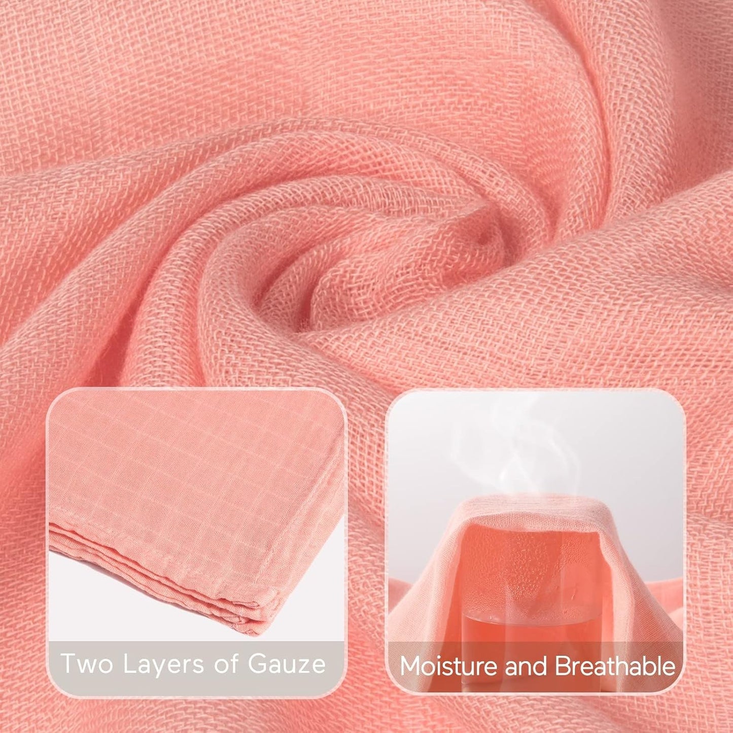 Muslin Swaddle Blanket Baby Girl Newborn, 4 Pack Large Wrap Swaddle Blankets Soft Silky Breathable (70% Bamboo + 30% Cotton), Receiving Blanket, Floral Design