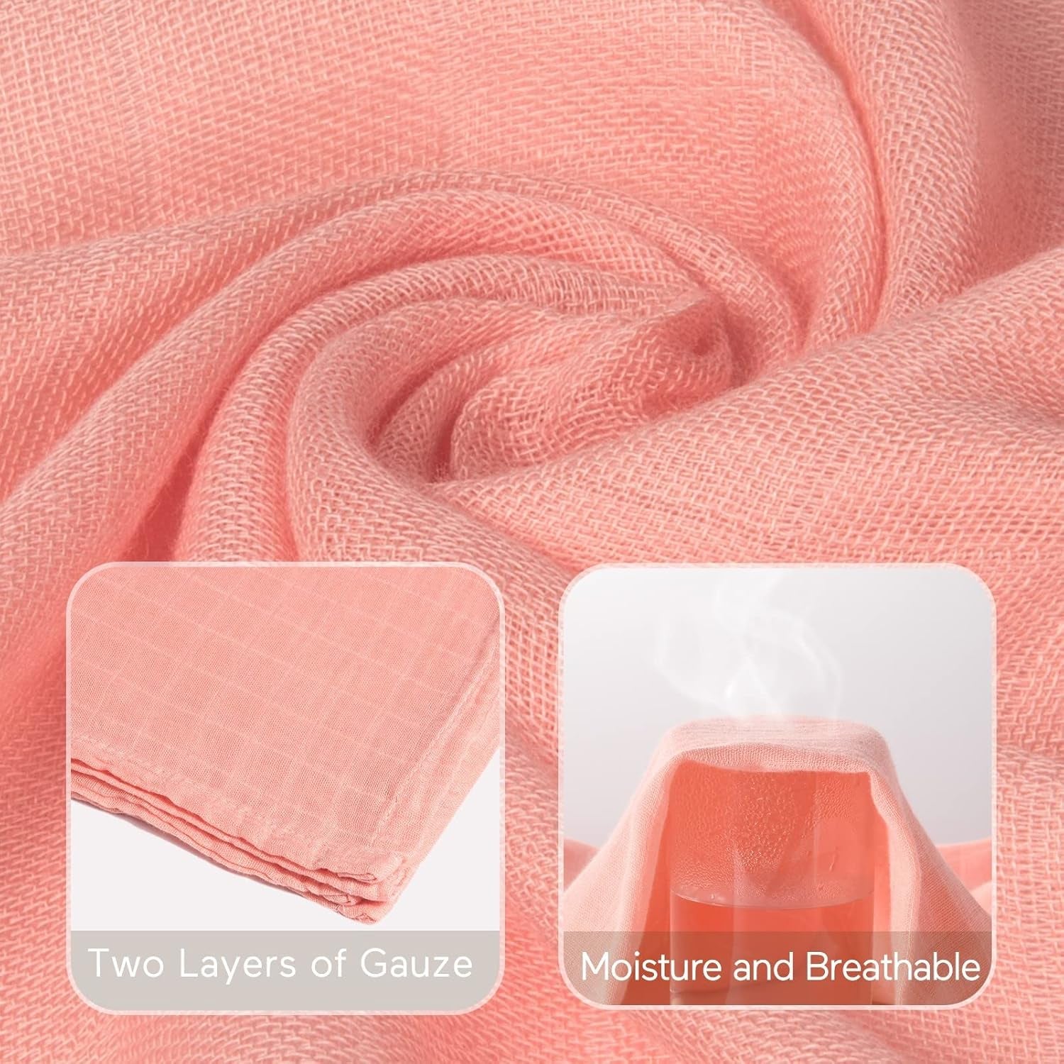 Muslin Swaddle Blanket Baby Girl Newborn, 4 Pack Large Wrap Swaddle Blankets Soft Silky Breathable (70% Bamboo + 30% Cotton), Receiving Blanket, Floral Design