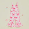 Toddler Girl Bell-Bottom Jumpsuit Bow/Watermelon/Strawberry Square Neck Knotted Flare Pants Overalls Baby Summer Clothes
