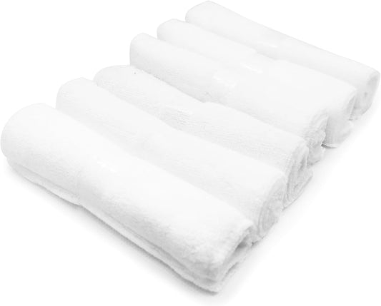 Baby Washcloths 6-Pack - White Washcloths for Face & Body - Ultra Soft Baby Washcloths/Towels - Newborn Baby Wash Cloth - Mini Baby Towel