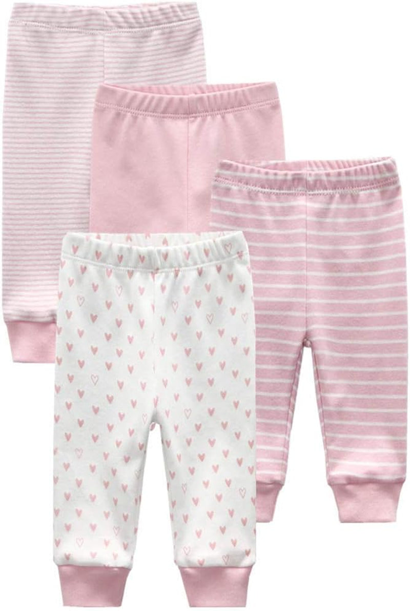 Baby Boys 4-Pack Pant Baby Girls Organic Cotton Trousers