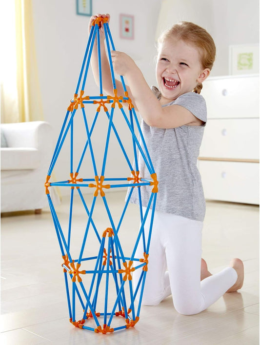 Flexistix STEM Building Multi-Tower Kit, Featuring 132 Multi-Colored Bamboo Pieces
