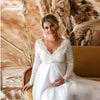Lace White Maternity Dresses for Baby Shower Sexy Pregnancy Photo Shoot Maxi Gown Pregnant Women Party Wedding Photography Props