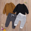Infant Kids Baby Boys 2Pcs Set Clothes Long Sleeve Hoodie Tops Pocket Pants Solid Spring Autumn Outfits