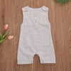 2020 Baby Summer Clothing Newborn Baby Boys Buttons Striped Romper Fashion Sleeveless Romper Cotton Linen Jumpsuit