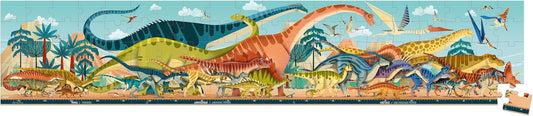 • Panoramic Dino Puzzle for Kids 6-10 Years • 100 Pieces 100 X 20 Cm • Cardboard Puzzle • Sturdy Puzzle Box and Poster • Educational Toys Gift for Boys and Girls • J02540