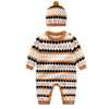 Autumn Newborn Girl Boy Knitted Jumpsuits Outfits Baby Rompers Caps Clothes Sets Winter Long Sleeve Toddler Infant Overalls 2Pcs