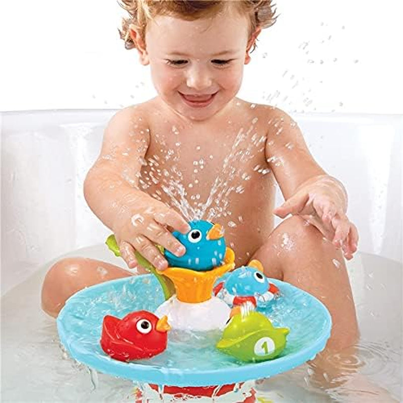 Bath Toy-Magical Duck Race with Auto Fountain, Water Pump, and 4 Racing Ducks
