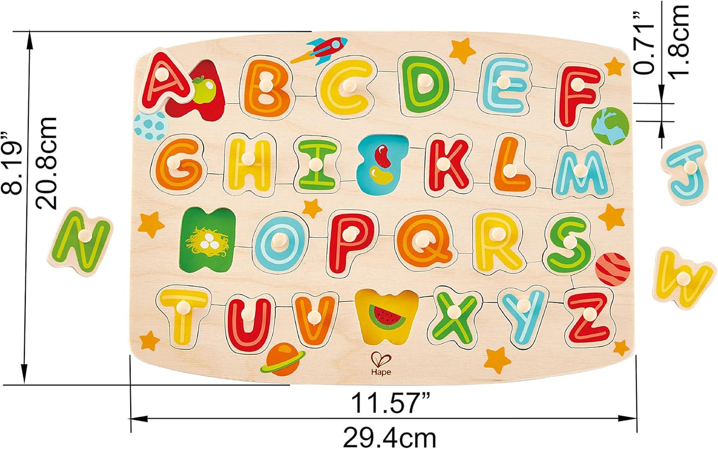 Alphabet Peg Puzzle Game, Multicolor, 5'' X 2''