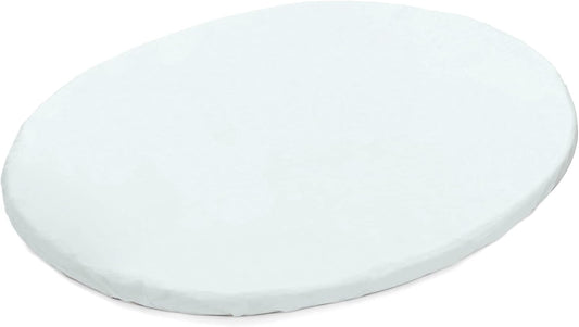 Sleepi Mini Fitted Sheet, Powder Blue - Soft Sheets for Sweet Dreams - Made for the Oval Sleepi Mini Mattress - Safe, Stylish & Washable - 100% Fine Cotton Percale