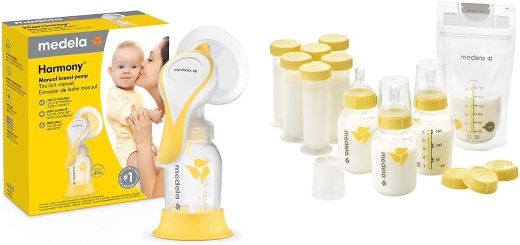 New Harmony Manual Breast Pump and Breastfeeding Gift Set Bundle