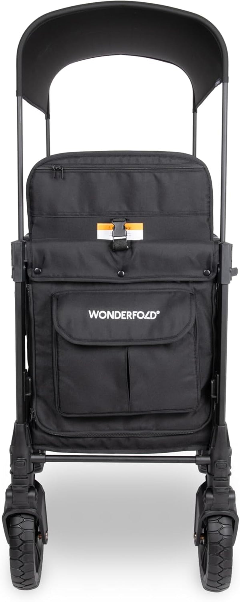 W2 Luxe Pro Stroller Wagon (2 Seater) - Collapsible Wagon Stroller with Seats Featuring 5-Point Safety Harnesses and Adjustable Sun Canopy, Jet Black