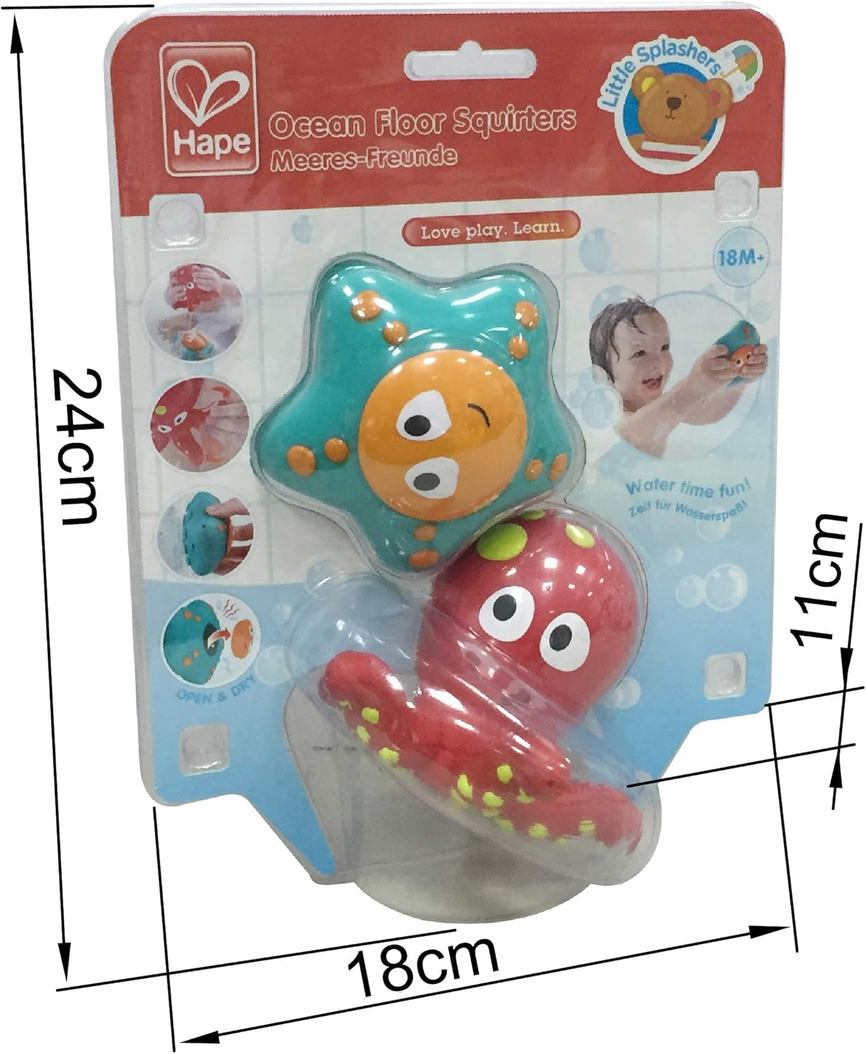 Ocean Floor Squirters | Colorful Baby & Toddler Bath Toys, Colorful Baby & Toddler Bath Toys, Silicone and Non-Toxic Set, Water Spouting and Suction, Octopus & Starfish