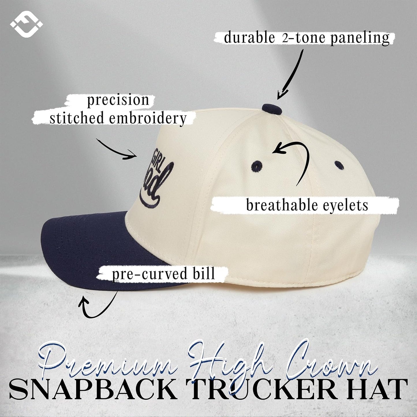 Two Tone Vintage Canvas Snapback Hats Men Women Trendy Embroidered Trucker Baseball Cap Funny Adjustable